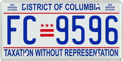 DC license plate FC9596