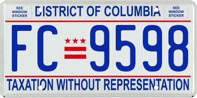 DC license plate FC9598