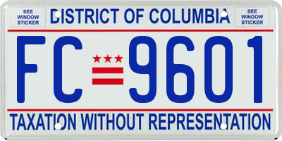 DC license plate FC9601