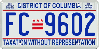 DC license plate FC9602