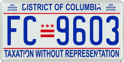 DC license plate FC9603