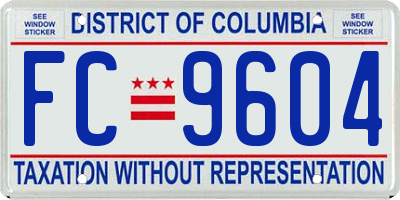 DC license plate FC9604