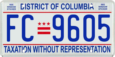 DC license plate FC9605