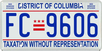 DC license plate FC9606