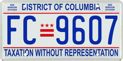 DC license plate FC9607