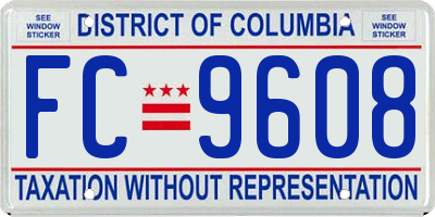 DC license plate FC9608