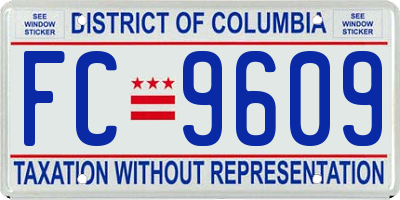 DC license plate FC9609