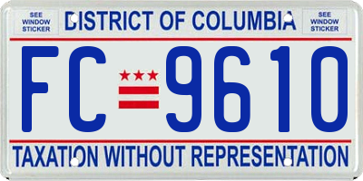 DC license plate FC9610