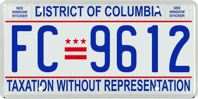 DC license plate FC9612