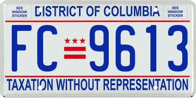 DC license plate FC9613