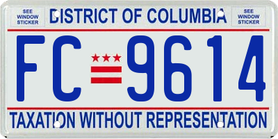 DC license plate FC9614