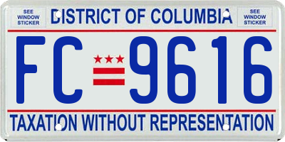 DC license plate FC9616