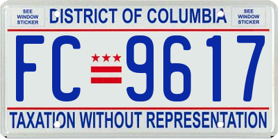 DC license plate FC9617