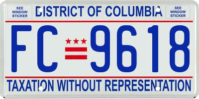 DC license plate FC9618