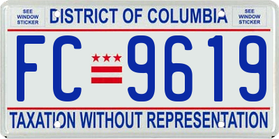 DC license plate FC9619