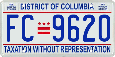 DC license plate FC9620