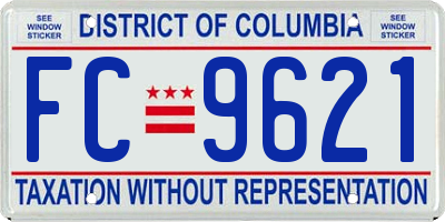 DC license plate FC9621