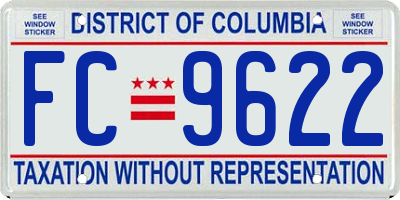 DC license plate FC9622