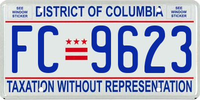 DC license plate FC9623