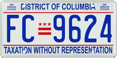 DC license plate FC9624