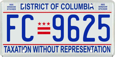 DC license plate FC9625