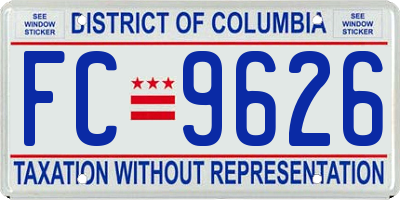 DC license plate FC9626