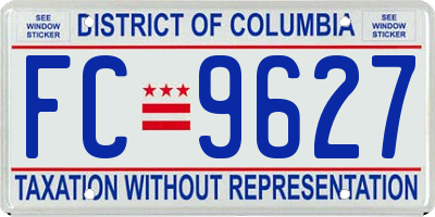 DC license plate FC9627