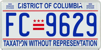 DC license plate FC9629