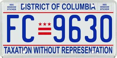 DC license plate FC9630