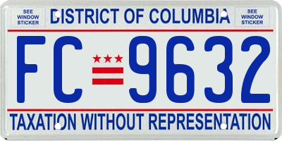 DC license plate FC9632