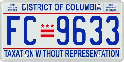 DC license plate FC9633