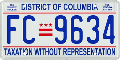 DC license plate FC9634