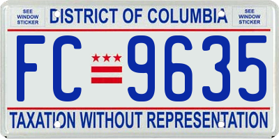 DC license plate FC9635