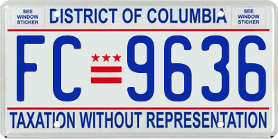 DC license plate FC9636