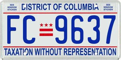 DC license plate FC9637