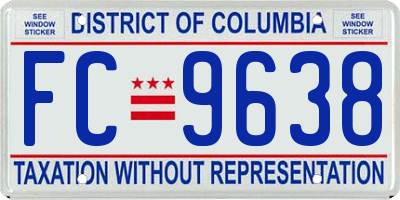 DC license plate FC9638