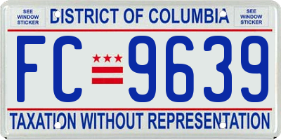 DC license plate FC9639