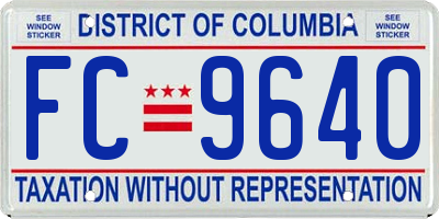 DC license plate FC9640