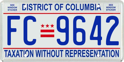 DC license plate FC9642