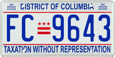 DC license plate FC9643