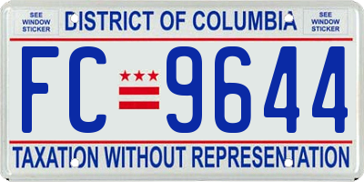 DC license plate FC9644