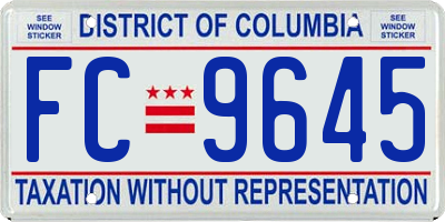 DC license plate FC9645