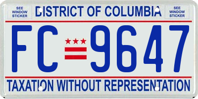 DC license plate FC9647