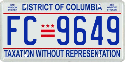 DC license plate FC9649