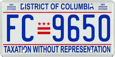 DC license plate FC9650