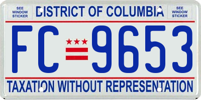 DC license plate FC9653