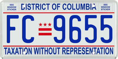 DC license plate FC9655