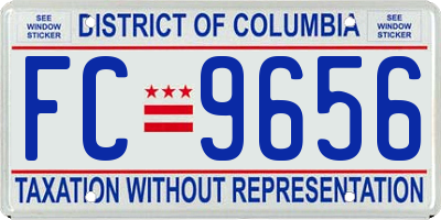 DC license plate FC9656