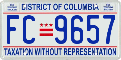 DC license plate FC9657