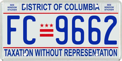 DC license plate FC9662